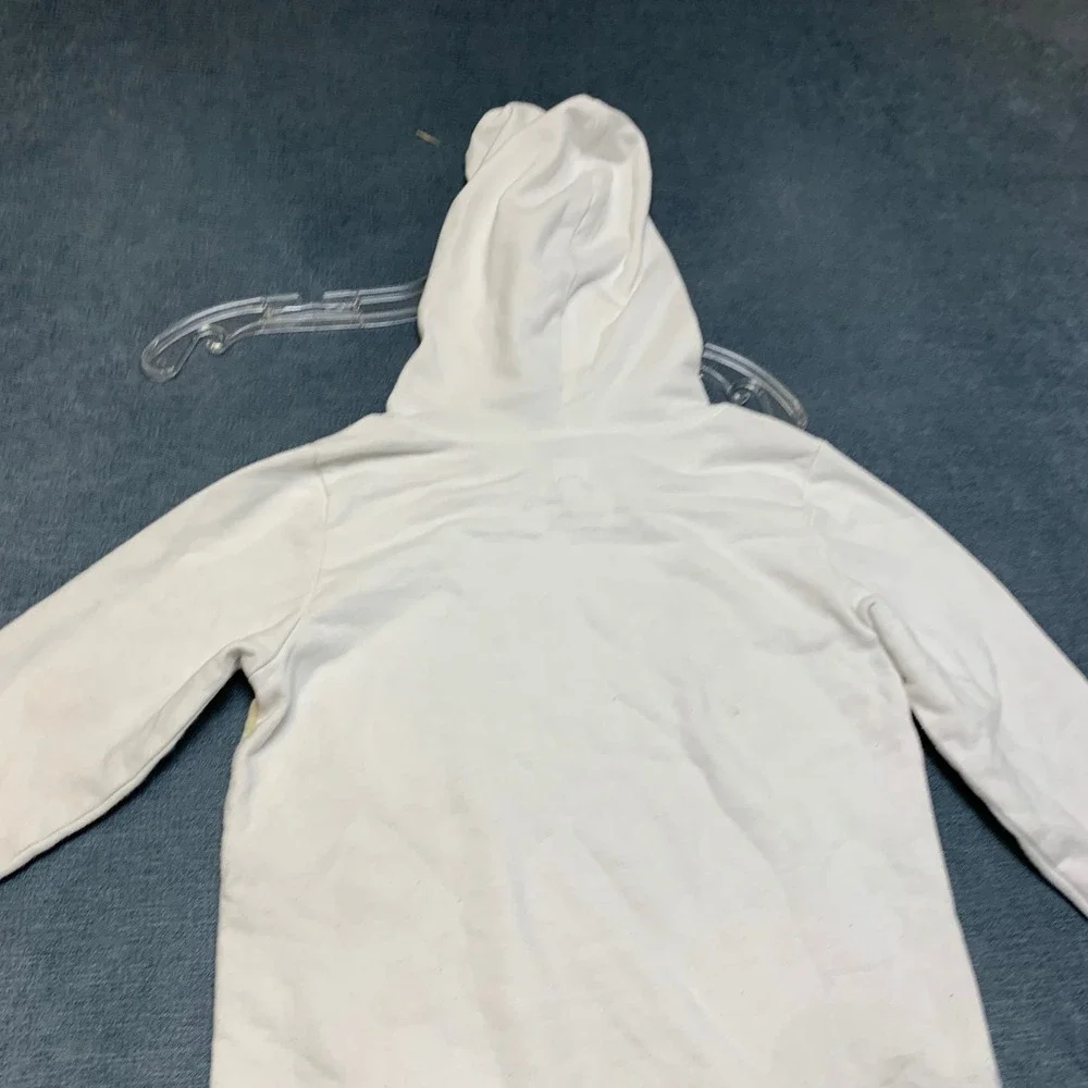 Gap Hoodie Kids M8 White Rainbow Graphic Print Logo Short Sleeve Pullover